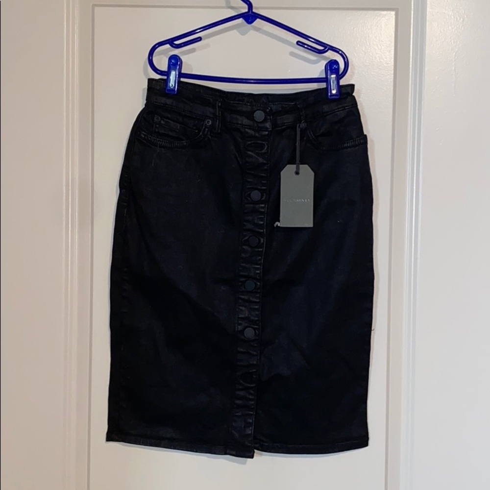 Black pencil jean skirt